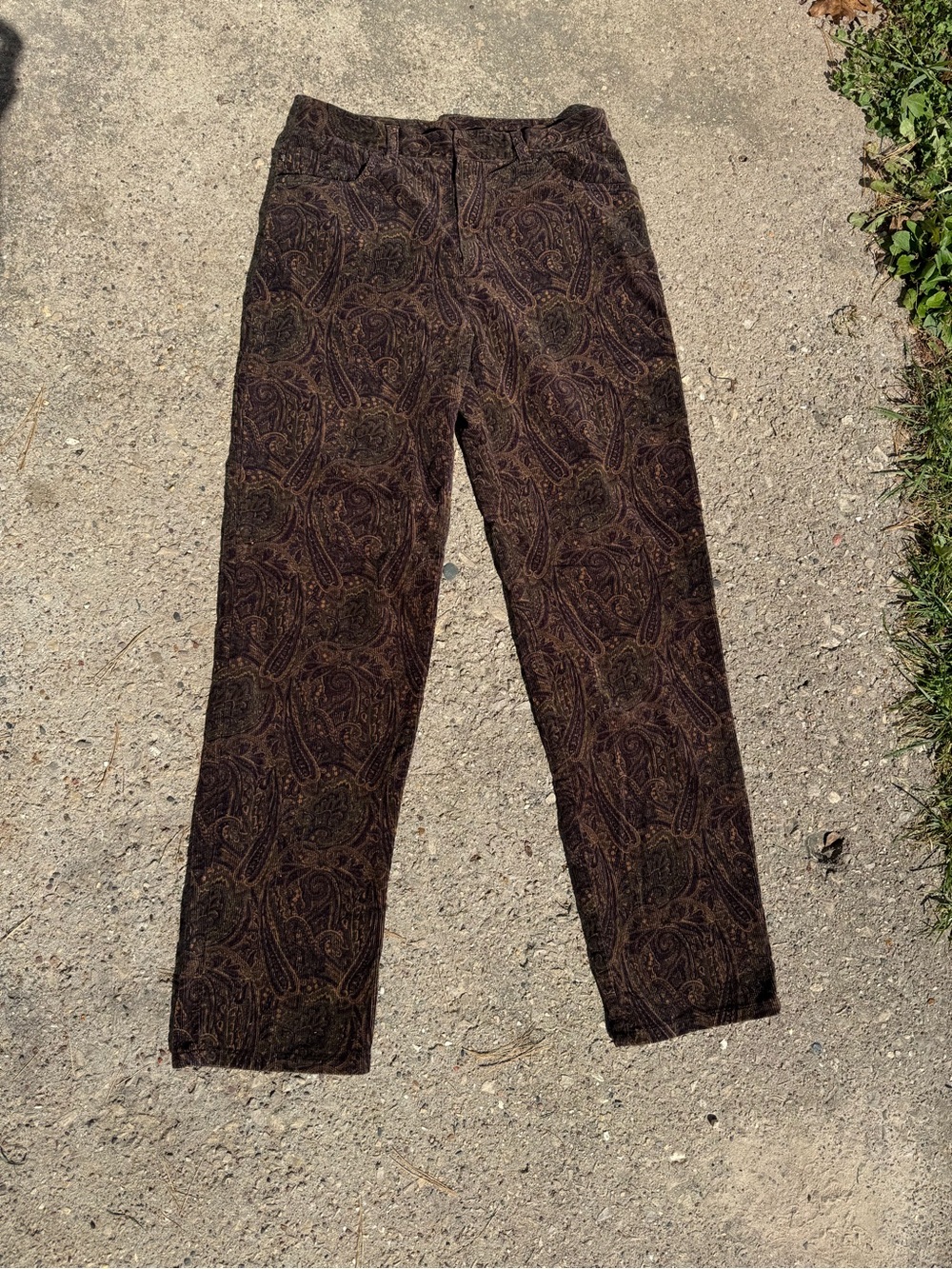 Lauren Ralph Lauren Paisley Corduroy Straight Leg Pants Size 6